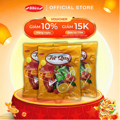 Combo 3 Kẹo Cứng Tứ Quý Bibica 140g