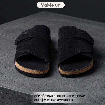 Dép Nam Đế Trấu Slide Slipper Da Suede Mềm #Y2010 134 24505 |YaMe|