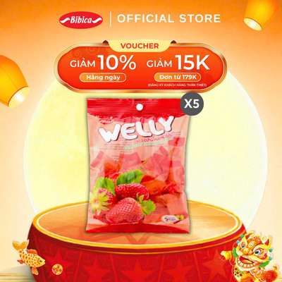Combo 5 Kẹo Cứng Welly Hỗn Hợp Bibica 70g