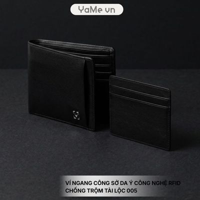Ví Nam Ngang Công Sở Da Ý RFID Chống Trộm Tài Lộc 005 24902 |YaMe|