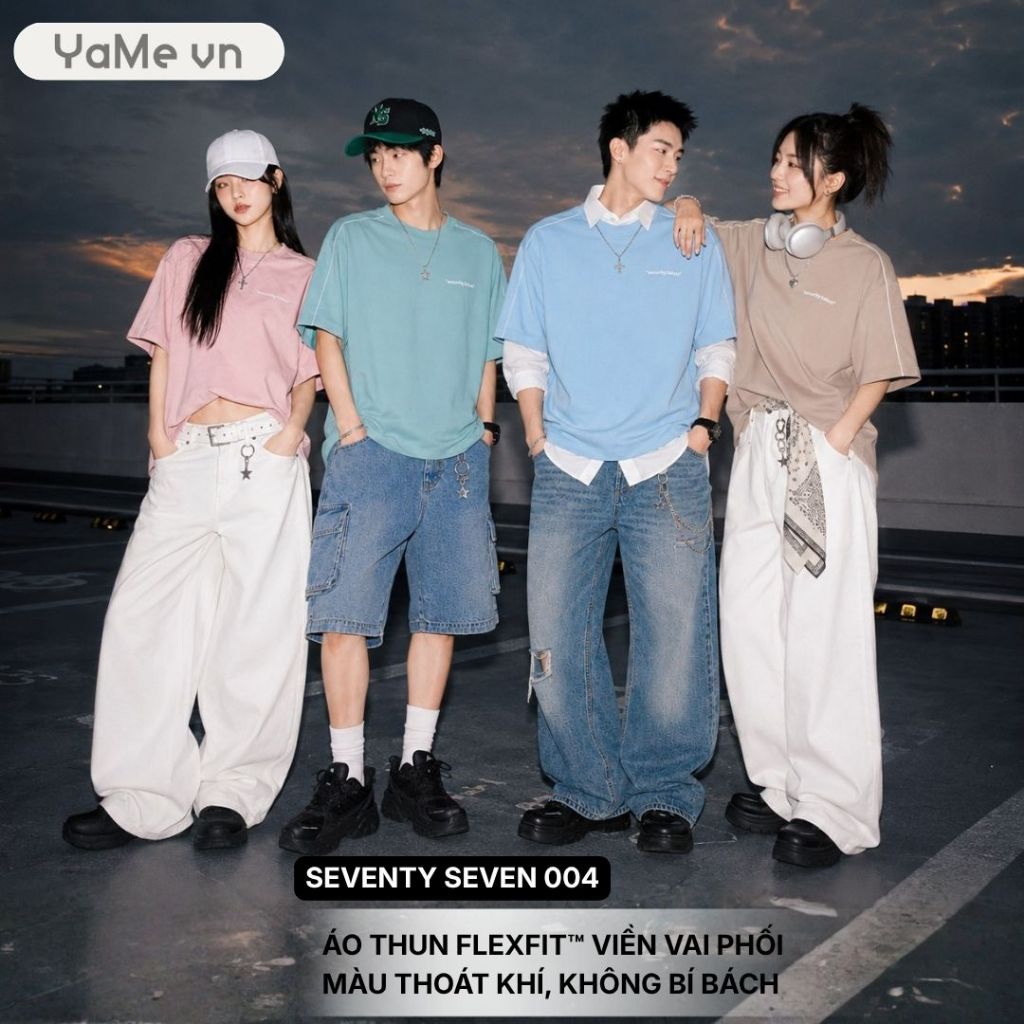 Áo Thun Nam FlexFit™ Viền Vai Phối Seventy Seven 004 Dáng Ôm Vừa F2 22715 |YaMe|