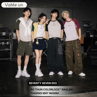 Áo Thun Nam Raglan ColorLock™ Thoáng Mát Nhanh Khô Seventy Seven 003 Dáng Ôm Vừa F2 22708 |YaMe|