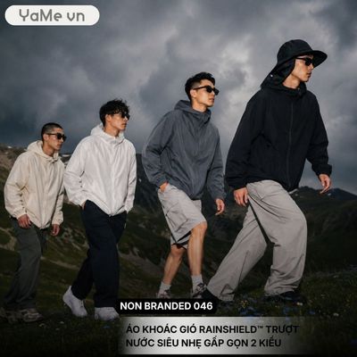 Áo Khoác Parka Nam RainShield™ Trượt Nước Siêu Nhẹ Gấp Gọn 2 Kiểu Non Branded 046 Dáng Rộng Rãi F4 24312 |YaMe|