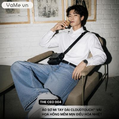 Áo Sơ Mi Nam Tay Dài Vải Hoa Hồng CloudTouch™ Điều Hòa Nhiệt The CEO 004 Dáng Ôm Vừa F2 22554 |YaMe|
