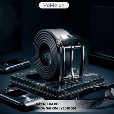 Dây Nịt Nam Da Bò Khóa Gài Kim #Y2010 014 18504 |YaMe|