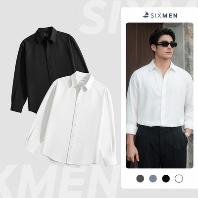 Combo 2 Áo Sơ Mi Nam SIXMEN Sylen Tay Dài Vải Cotton Lạnh Co Giãn Chống Nhăn Form Regular Fit Lịch Lãm