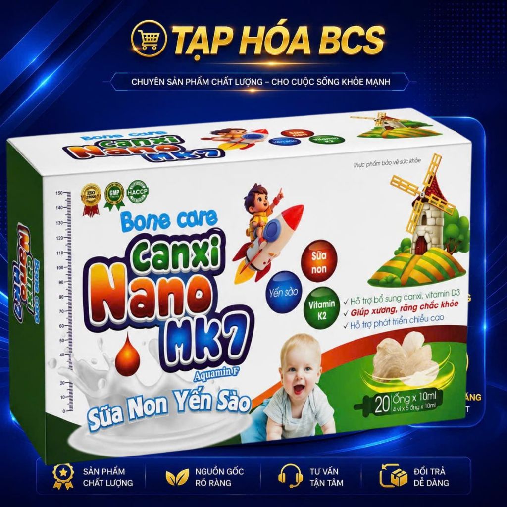 Bone Care Canxi Nano MK7 – Bổ sung dưỡng chất cho hệ xương và chiều cao của trẻ  Bone Care Canxi Nan