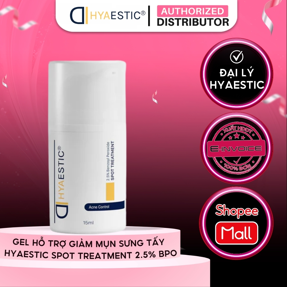 Gel BPO Hỗ Trợ Giảm Mụn Sưng Tấy Hyaestic Spot Treatment 2.5% Benzoyl Peroxide