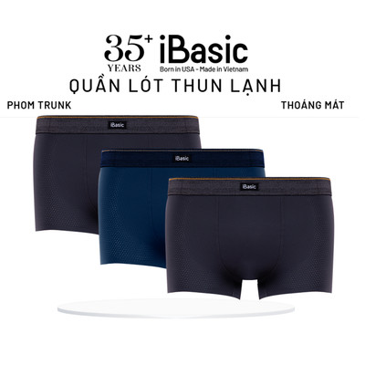 Combo 3 quần lót nam trunk iBasic không đường may thoáng khí PANM101