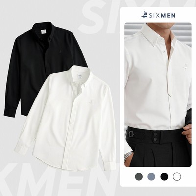 Combo 2 Áo Sơ Mi Nam The Helm SIXMEN Tay Dài Vải Cotton Lạnh Chống Nhăn Form Regular Fit Lịch Lãm
