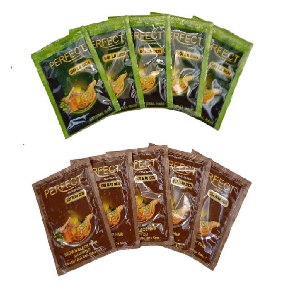 5 GÓI GỘI ĐEN/NÂU THẢO DƯỢC PERFECT