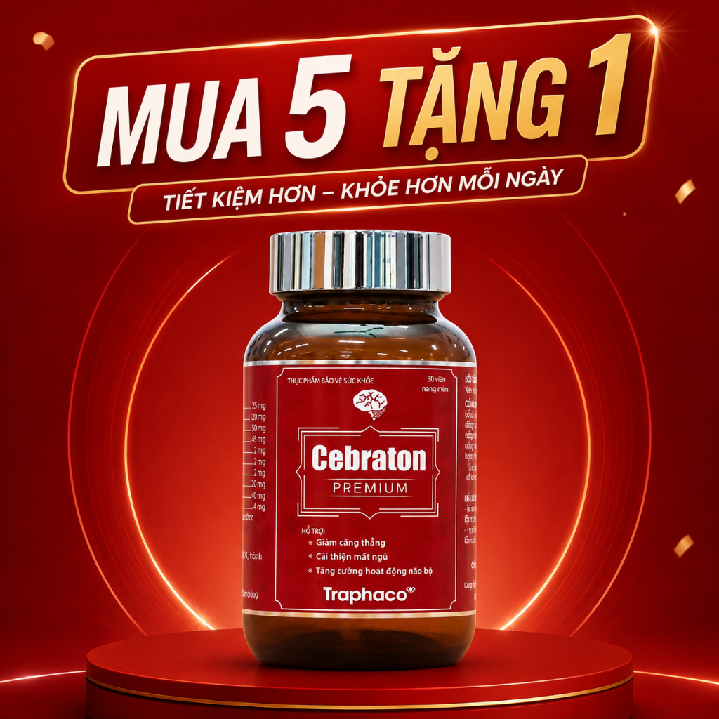 Cebraton Premium Hỗ Trợ Hoạt Huyết, Tăng Cường Tuần Hoàn Não, Cải Thiện Mất Ngủ 30 viên