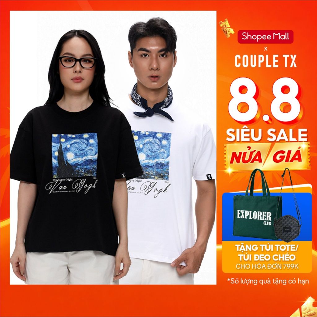Áo Thun Nam Nữ Couple TX The Starry Night  Thun Cotton 100% Form Boxy TS 532