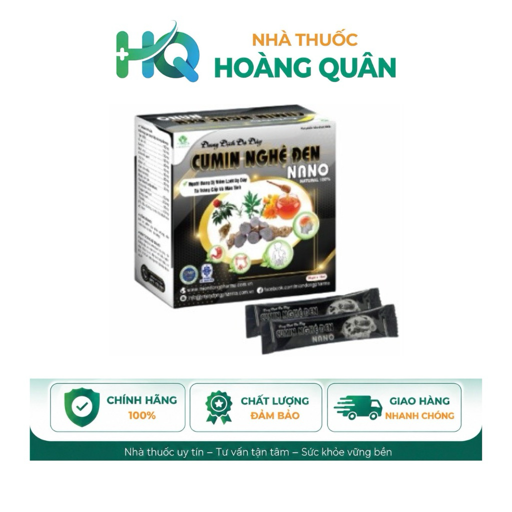 Cumin Nghệ Đen Nano (DẠ DÀY) Hộp 20gói x 10ml