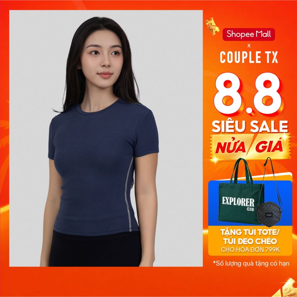 Áo Thun Nữ Couple TX Vải Mềm Co giãn Form Slim Boxy Typo Free WTS 2460