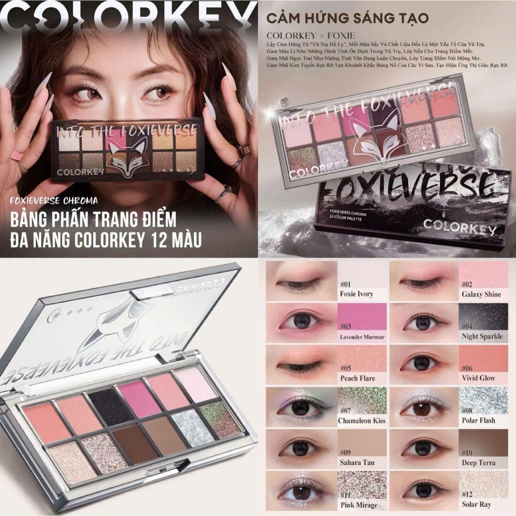 🎨🎨Phấn mắt C.ol.O.r.K.ey #Foxie hợp vai mắt khói môi n.u.de dữ luôn