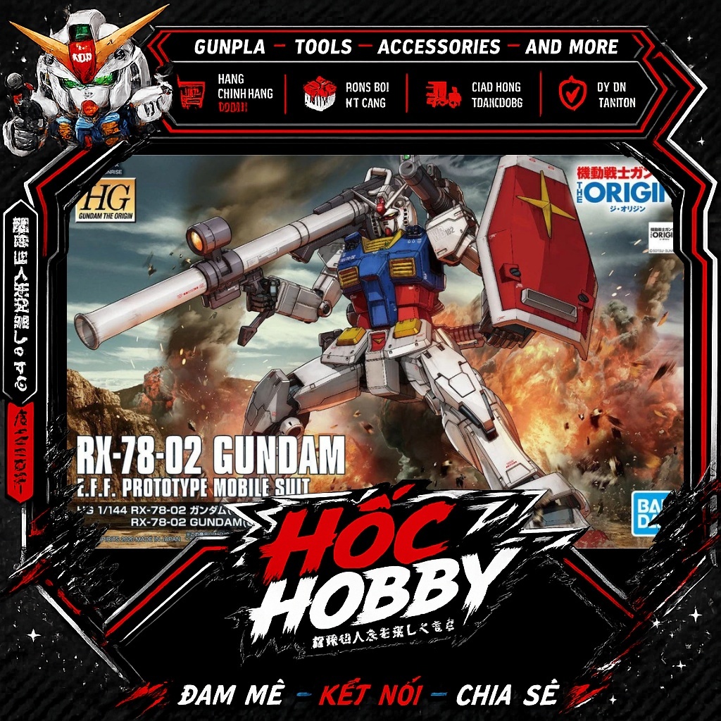 Mô hình lắp ráp Bandai HG 1/144 HG RX-78-2 GTO Gundam The Origin Ver