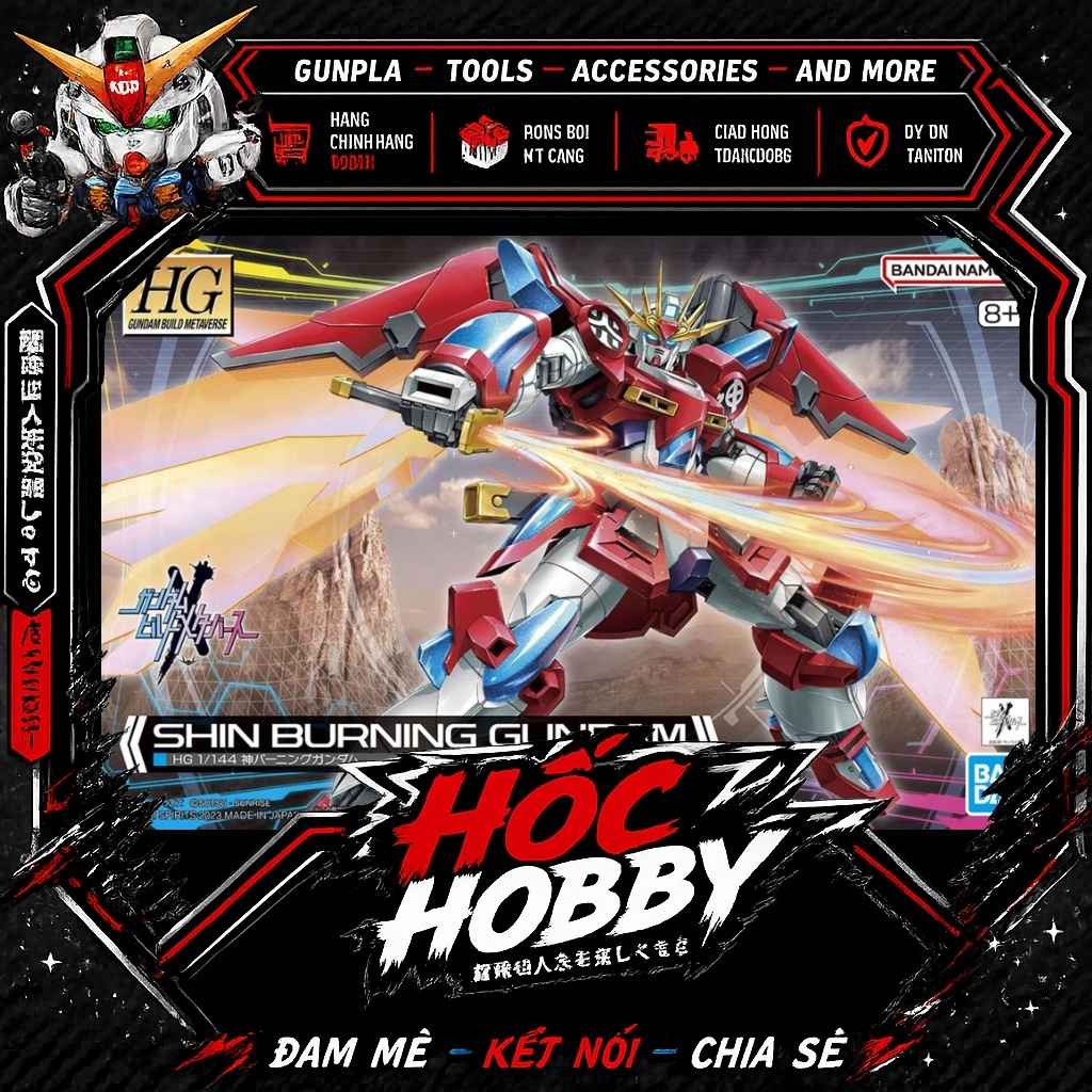 Mô Hình Lắp Ráp Bandai HG 1/144 HGBM Shin Burning Gundam (Gundam Build Metaverse)