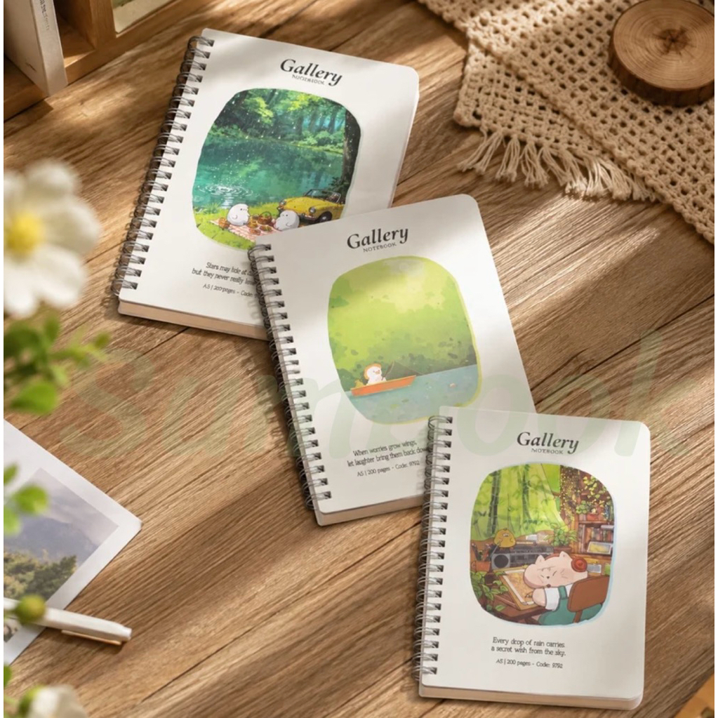 [SUMBOOK] Sổ Lò Xo A5 Gallery Notebook Ô Ly 200 Trang