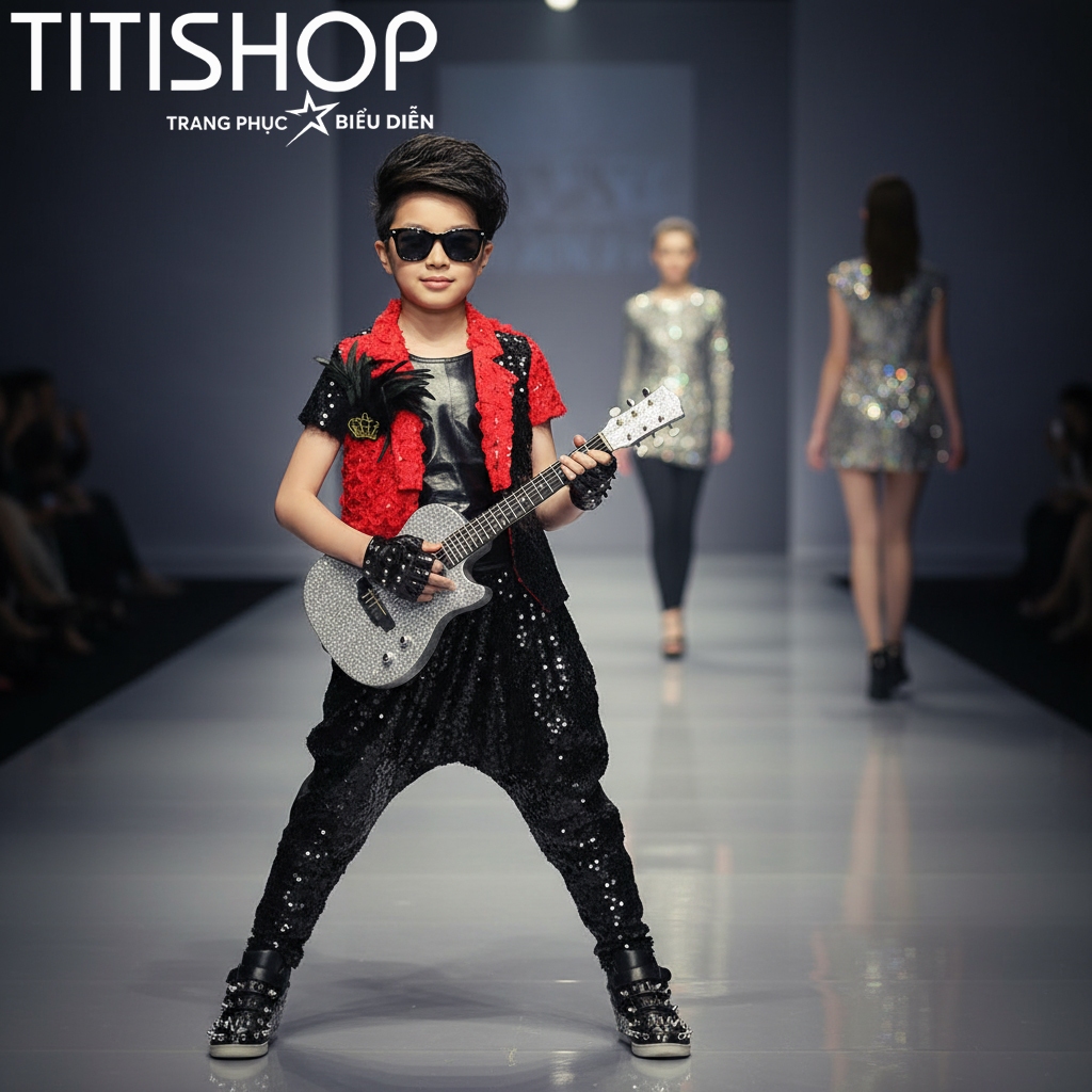 ( Đặt Nhanh )Trang Phục Biểu Diễn Bé Trai ,Calwalk bé trai , Trang Phục Bé Trai Hiphop ,Quần áo hiph