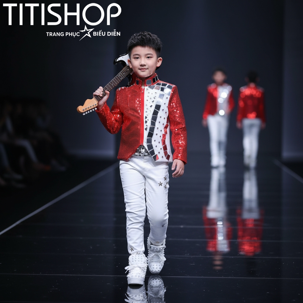 ( Đặt Nhanh )Trang Phục Biểu Diễn Bé Trai ,Calwalk bé trai , Trang Phục Bé Trai Hiphop ,Quần áo hiph