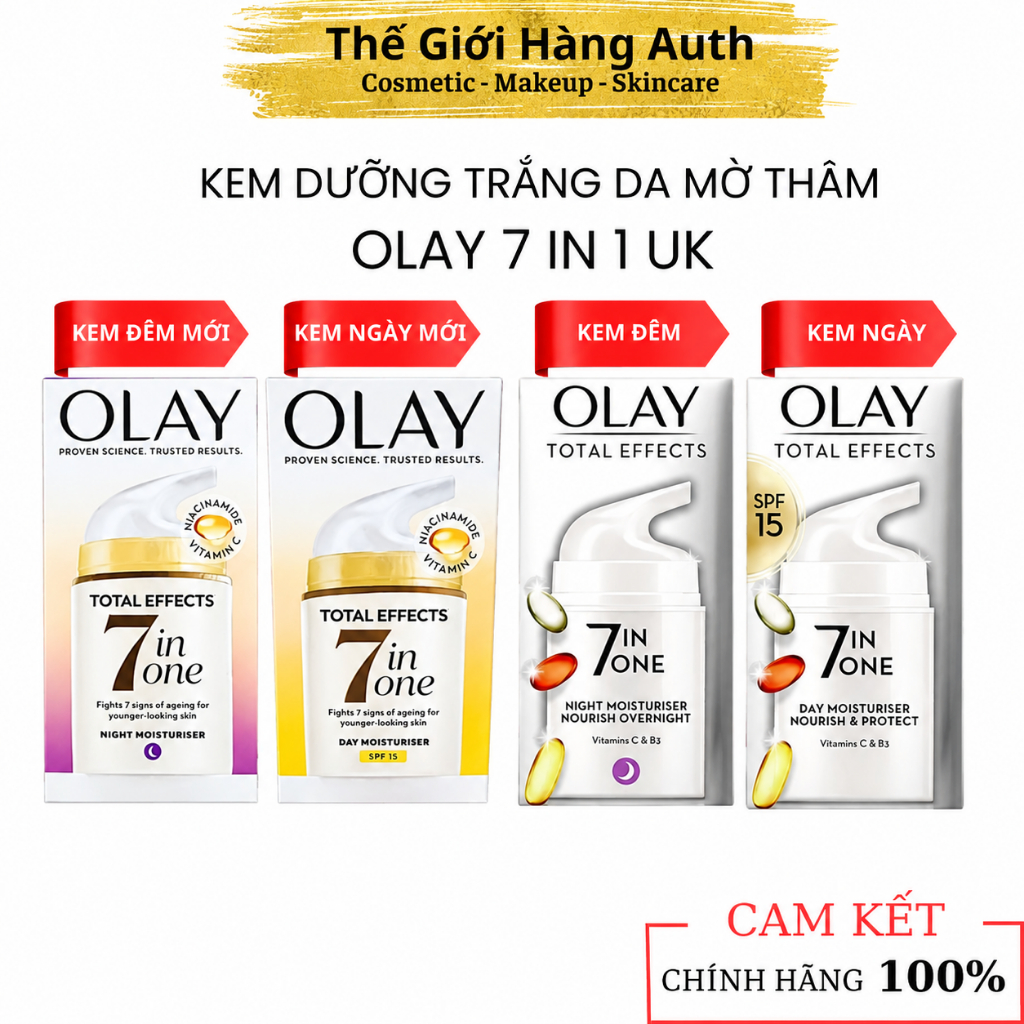 Kem Dưỡng Trắng Da OLAY 7 IN 1 Ngày Và Đêm Bản UK Mẫu Mới