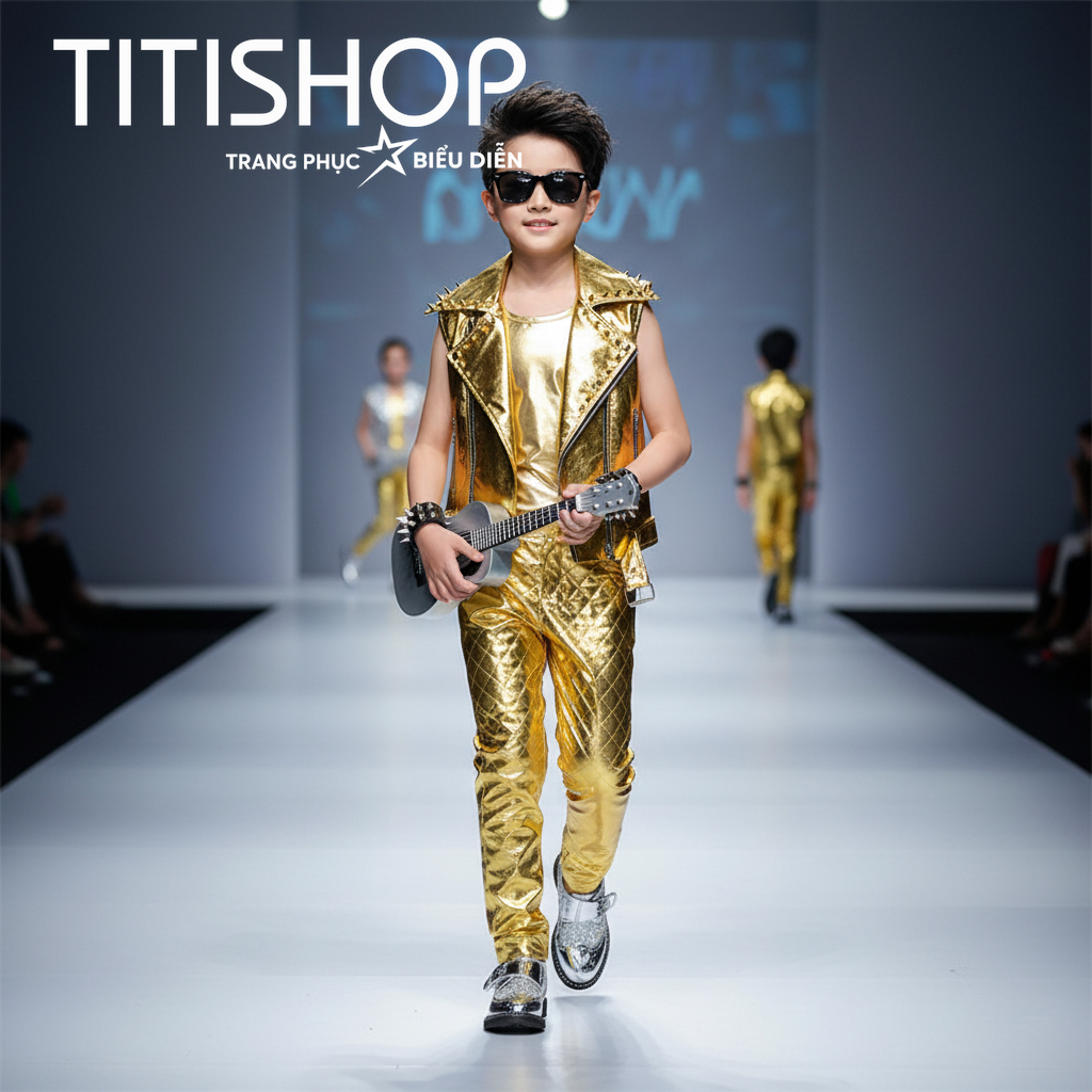 ( Đặt Nhanh )Trang Phục Biểu Diễn Bé Trai ,Calwalk bé trai , Trang Phục Bé Trai Hiphop ,Quần áo hiph