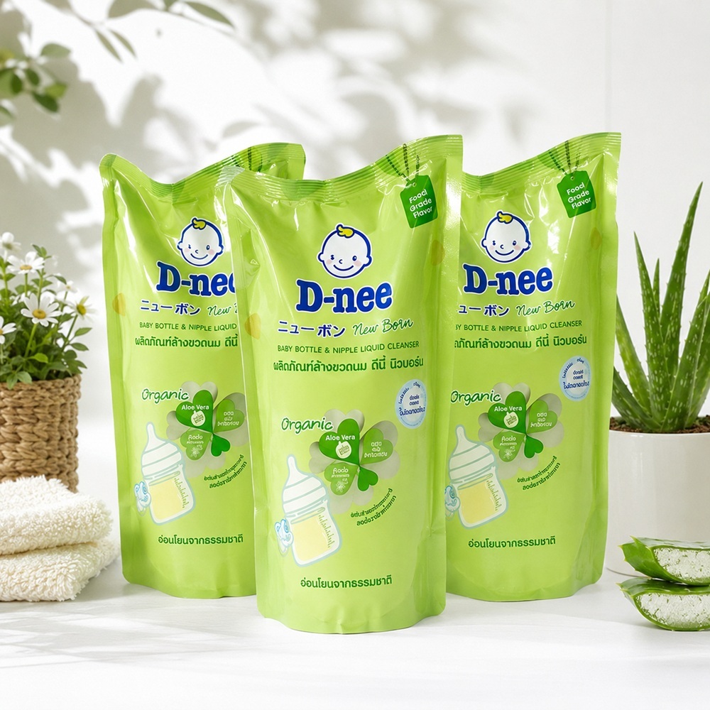 Nước Rửa Bình Sữa & Rau Củ Dnee Thái Lan 550ml Dịu Nhẹ Cho Bé Chính Hãng