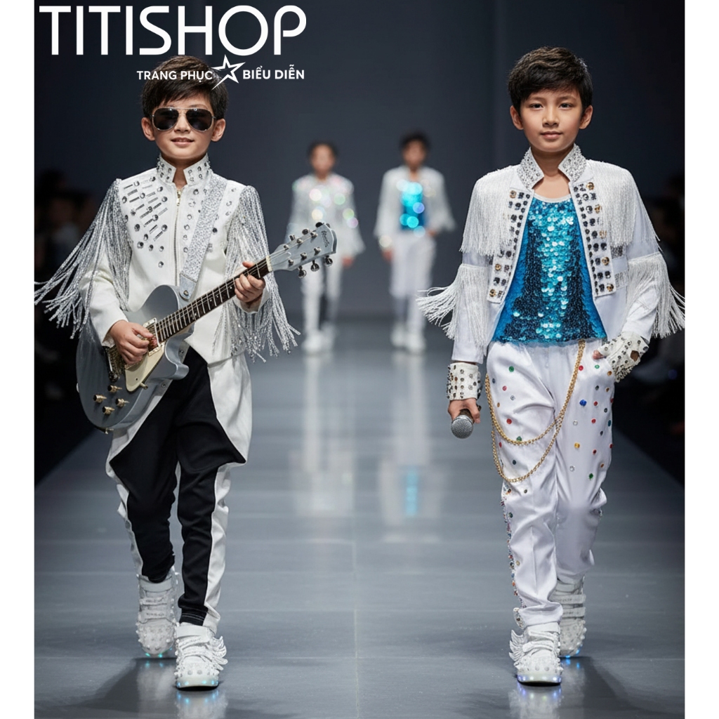 ( Đặt Nhanh )Trang Phục Biểu Diễn Bé Trai ,Calwalk bé trai , Trang Phục Bé Trai Hiphop ,Quần áo hiph