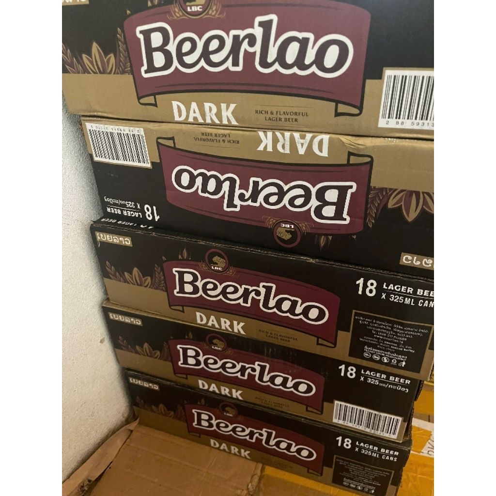 Bia Lào Đen Beerlao Dark Lager 325ml x 18 Lon (Mẫu Mới)