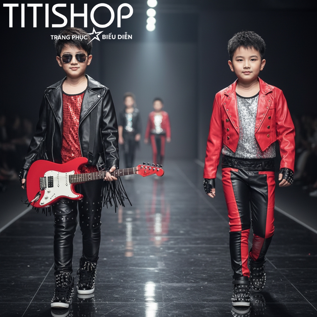 ( Đặt Nhanh )Trang Phục Biểu Diễn Bé Trai ,Calwalk bé trai , Trang Phục Bé Trai Hiphop ,Quần áo hiph