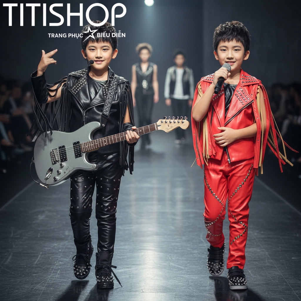 ( Đặt Nhanh )Trang Phục Biểu Diễn Bé Trai ,Calwalk bé trai , Trang Phục Bé Trai Hiphop ,Quần áo hiph