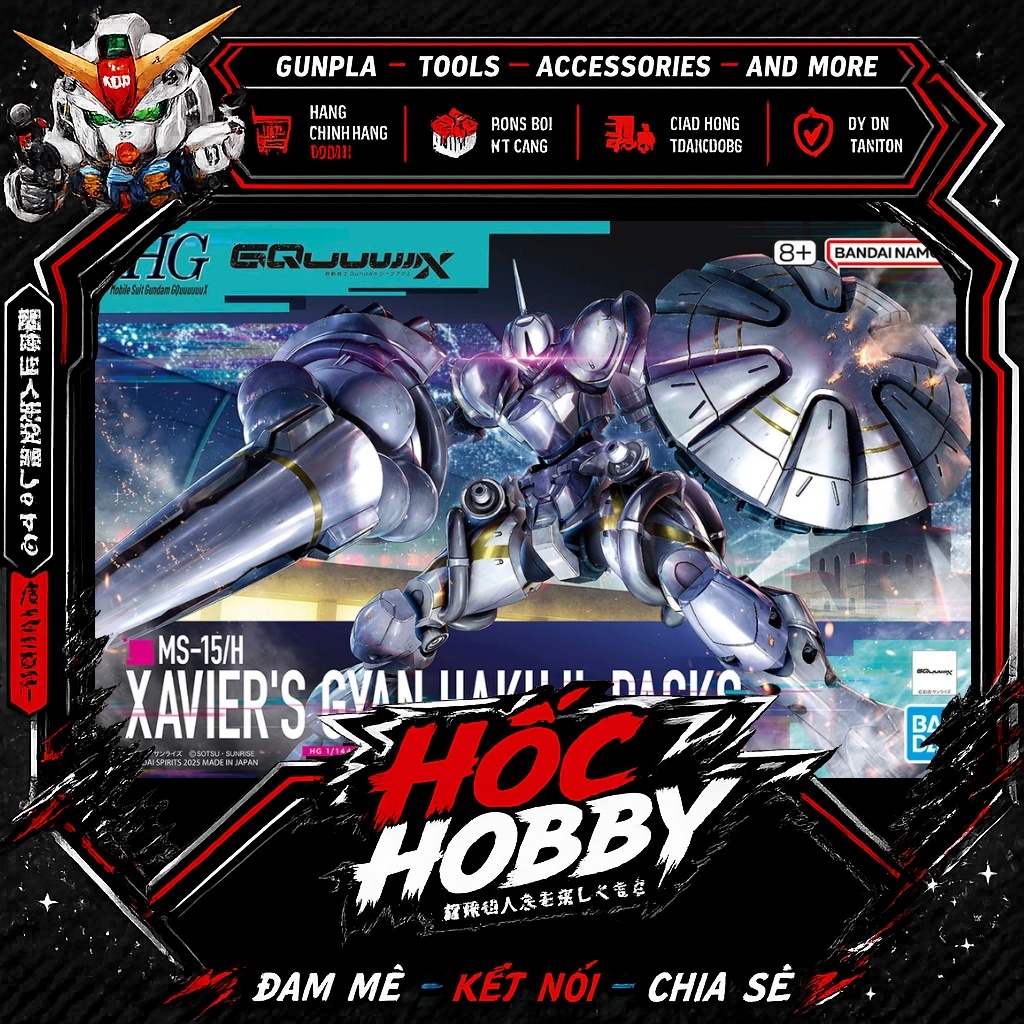 Mô Hình Lắp Ráp Bandai HG 1/144 HGGQ Xavier's Gyan Hakuji-Packs