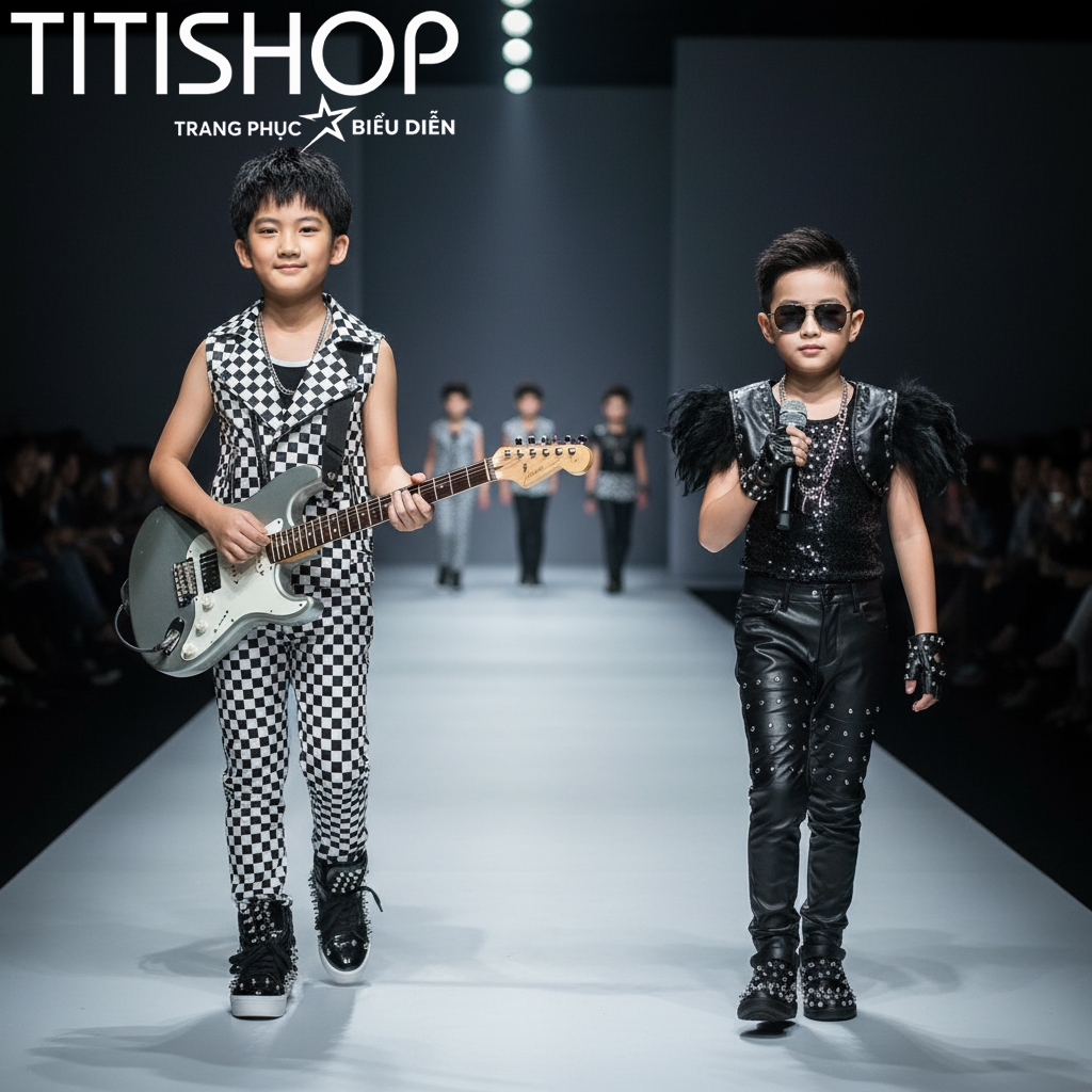 ( Đặt Nhanh )Trang Phục Biểu Diễn Bé Trai ,Calwalk bé trai , Trang Phục Bé Trai Hiphop ,Quần áo hiph