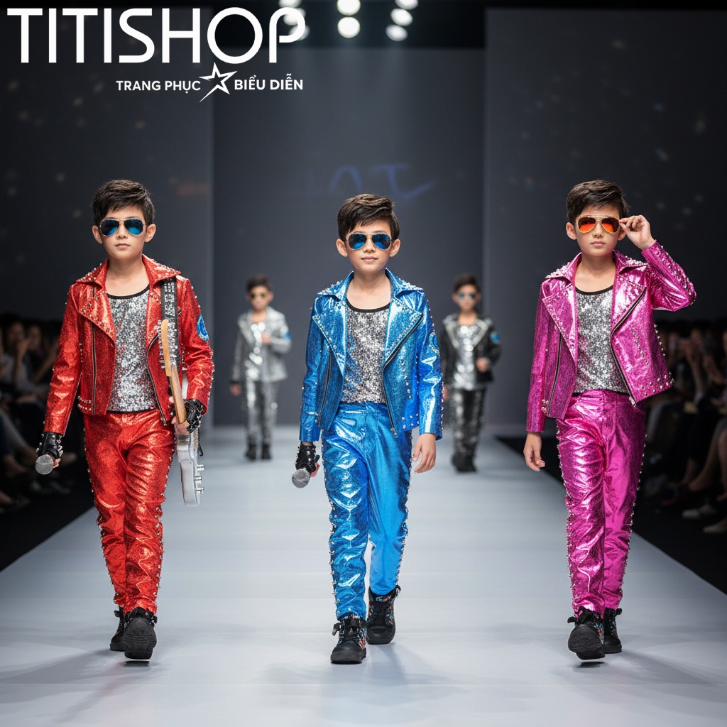 ( Đặt Nhanh )Trang Phục Biểu Diễn Bé Trai ,Calwalk bé trai , Trang Phục Bé Trai Hiphop ,Quần áo hiph