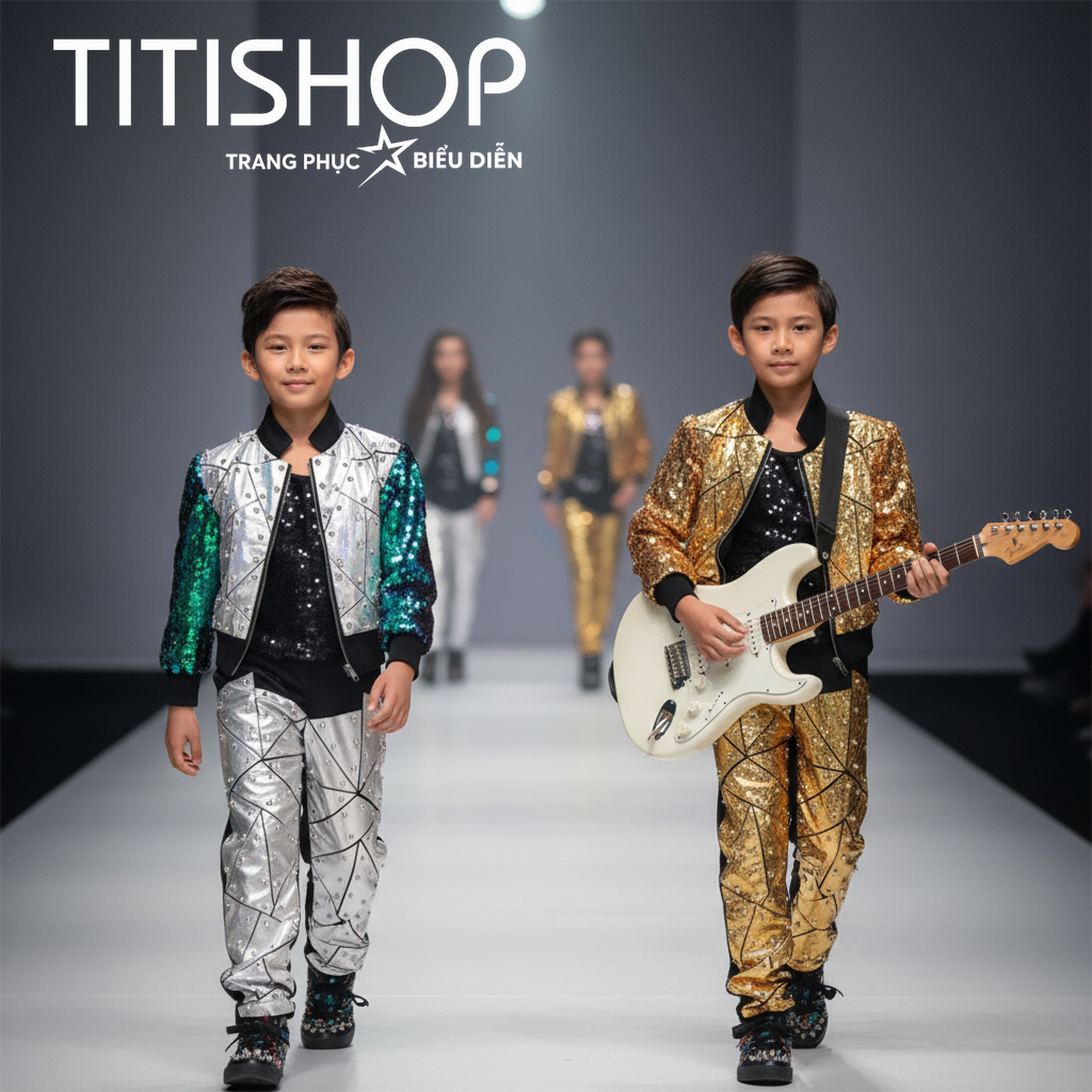 ( Đặt Nhanh )Trang Phục Biểu Diễn Bé Trai ,Calwalk bé trai , Trang Phục Bé Trai Hiphop ,Quần áo hiph