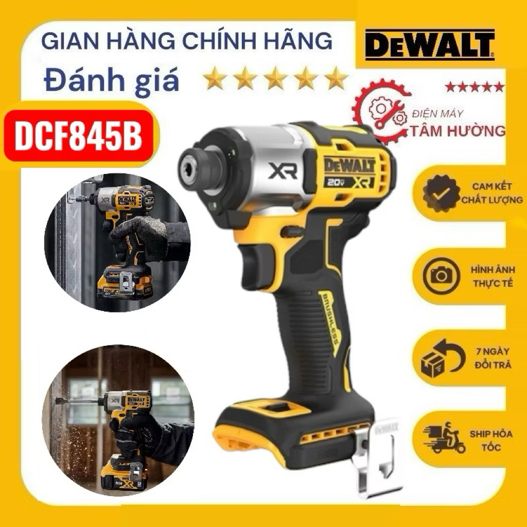 DCF845 - Máy vặn vít dùng pin 20v Dewalt - Bản xách tay Made in Mexico