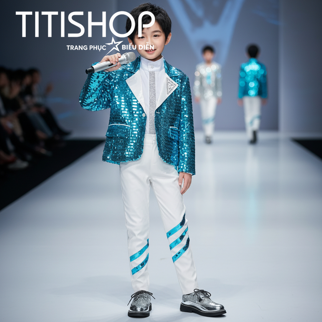 ( Đặt Nhanh )Trang Phục Biểu Diễn Bé Trai ,Calwalk bé trai , Trang Phục Bé Trai Hiphop ,Quần áo hiph