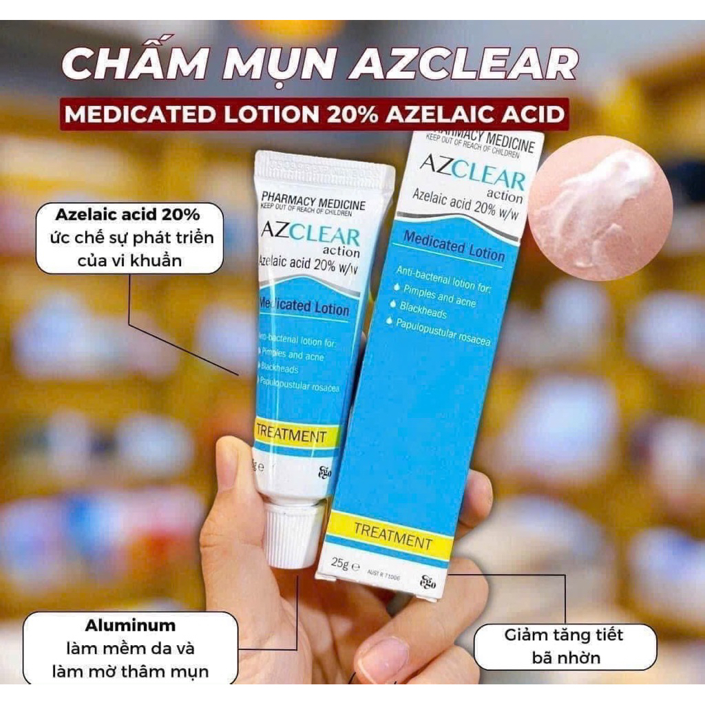 🍒KEM_MỤN_THÂM Azclear 20% Azelaic acid Úc sản phẩm giảm mụn, mờ thâm.