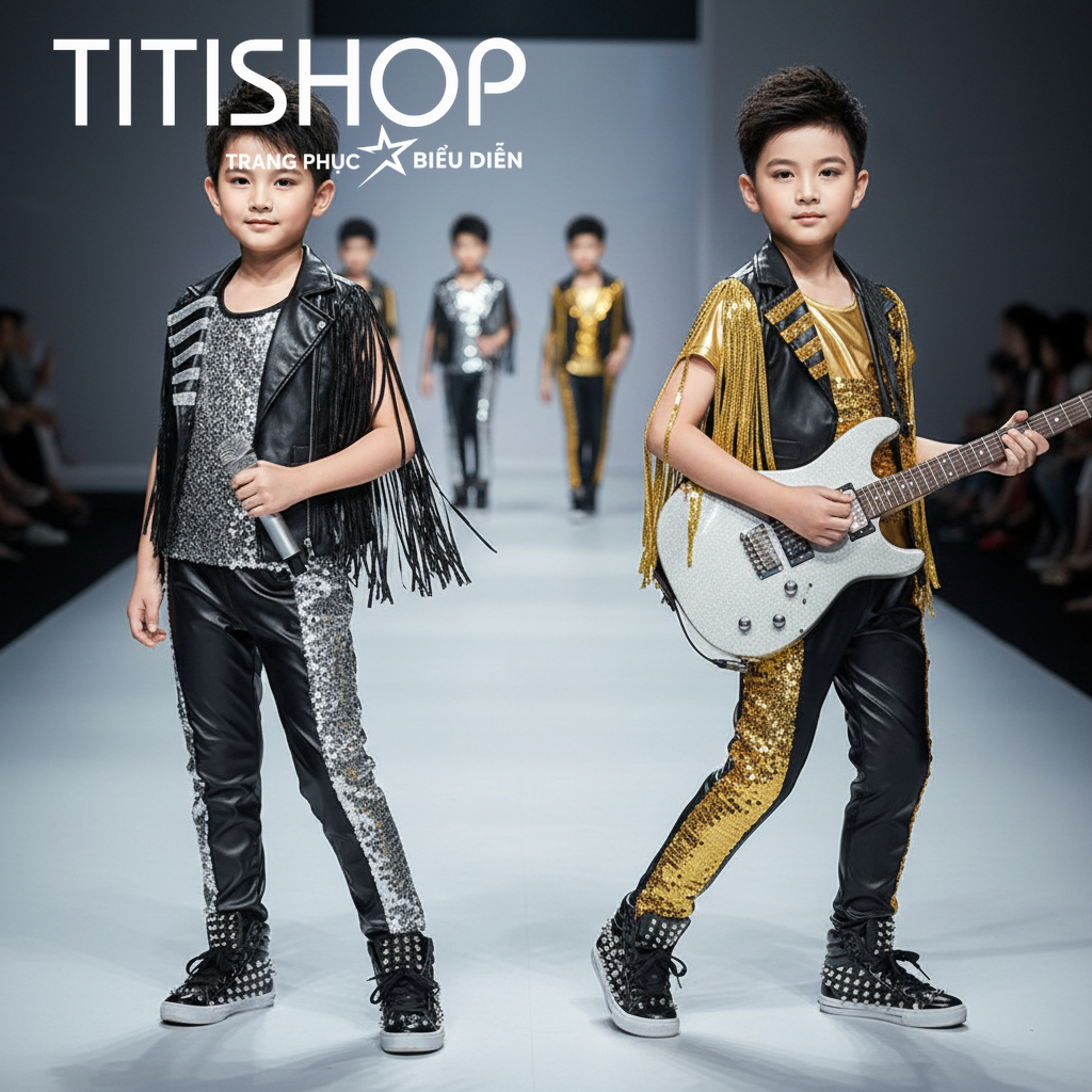 ( Đặt Nhanh )Trang Phục Biểu Diễn Bé Trai ,Calwalk bé trai , Trang Phục Bé Trai Hiphop ,Quần áo hiph