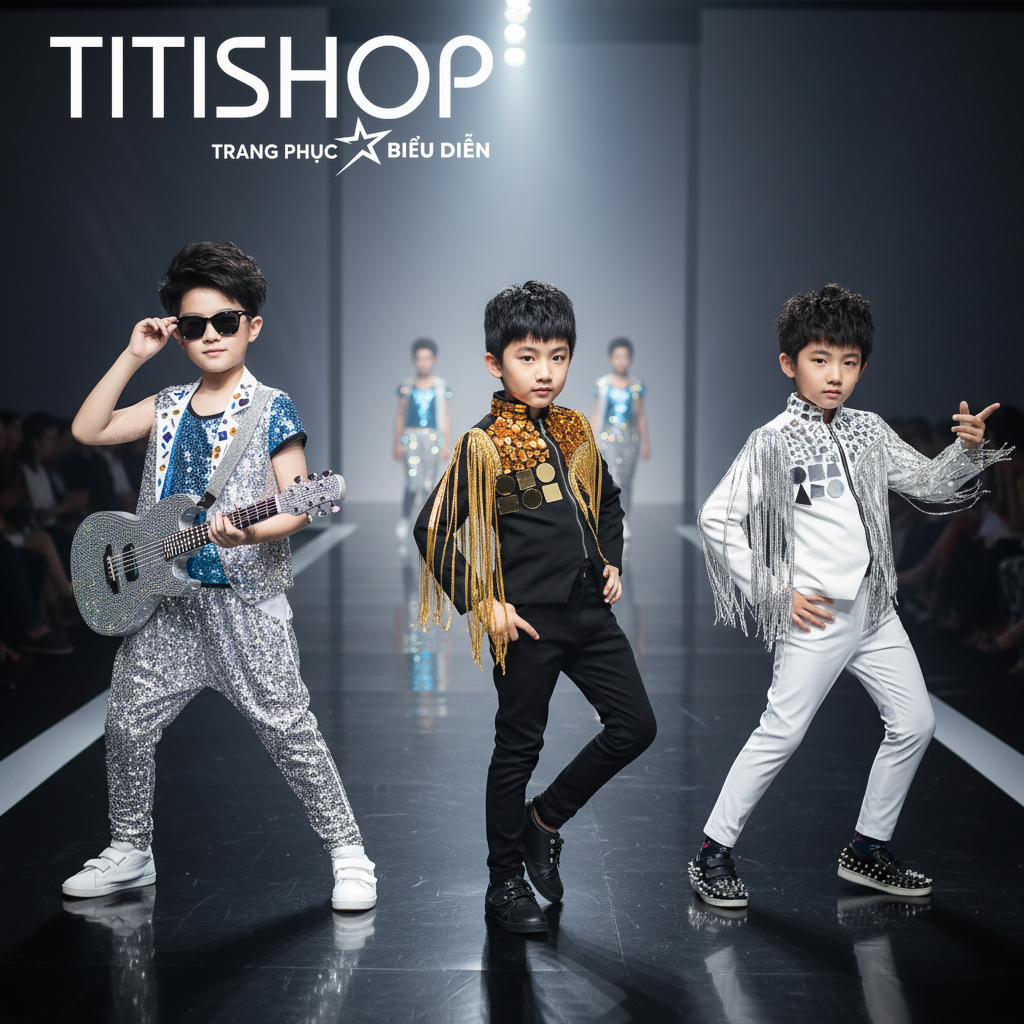 ( Đặt Nhanh )Trang Phục Biểu Diễn Bé Trai ,Calwalk bé trai , Trang Phục Bé Trai Hiphop ,Quần áo hiph
