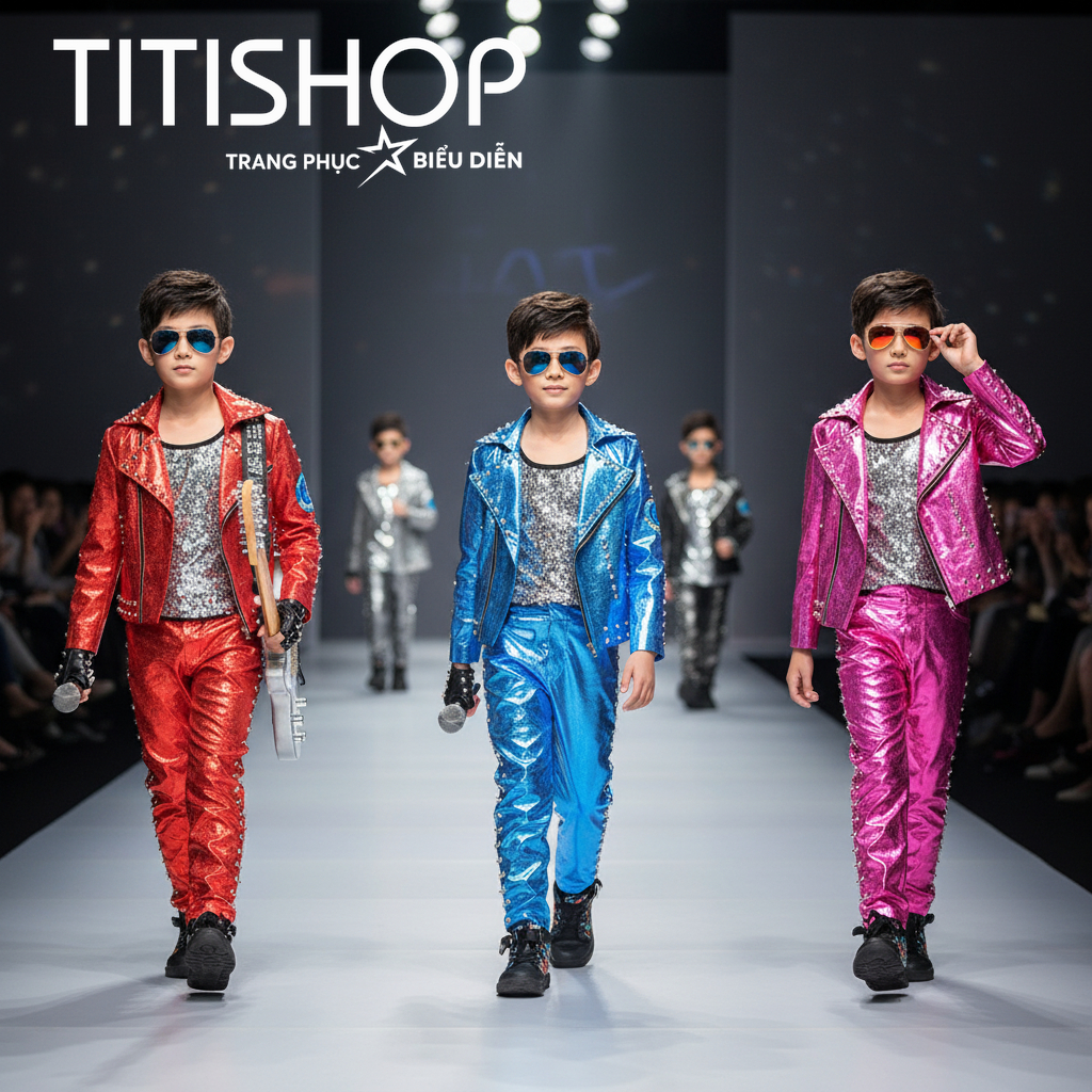( Đặt Nhanh )Trang Phục Biểu Diễn Bé Trai ,Calwalk bé trai , Trang Phục Bé Trai Hiphop ,Quần áo hiph