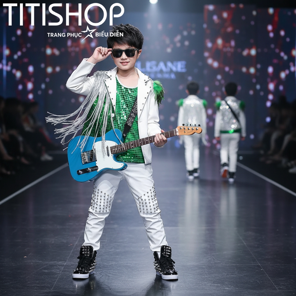 ( Đặt Nhanh )Trang Phục Biểu Diễn Bé Trai ,Calwalk bé trai , Trang Phục Bé Trai Hiphop ,Quần áo hiph