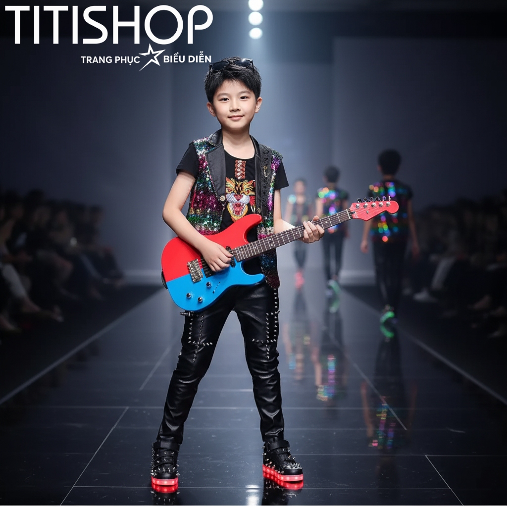 ( Đặt Nhanh )Trang Phục Biểu Diễn Bé Trai ,Calwalk bé trai , Trang Phục Bé Trai Hiphop ,Quần áo hiph