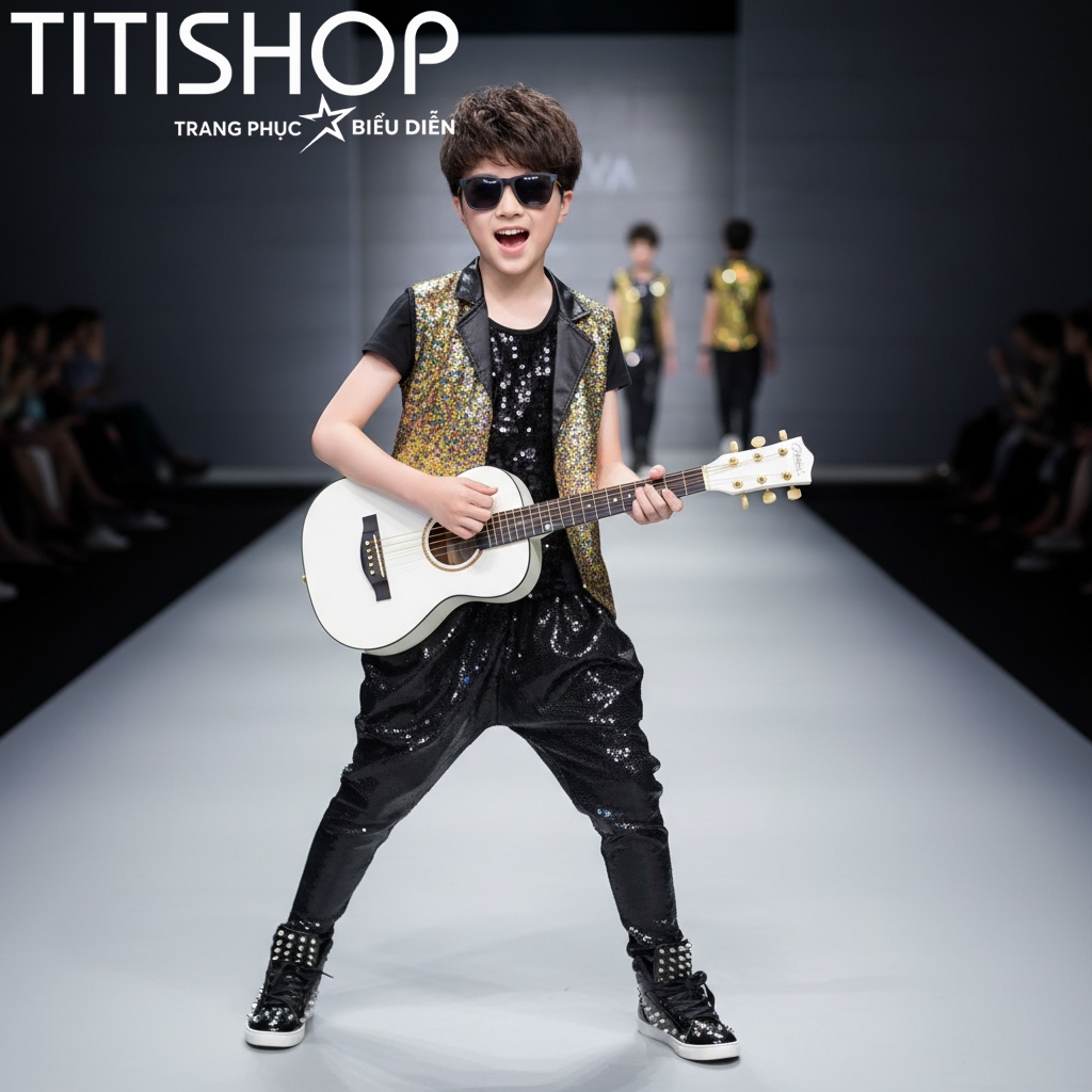 ( Đặt Nhanh )Trang Phục Biểu Diễn Bé Trai ,Calwalk bé trai , Trang Phục Bé Trai Hiphop ,Quần áo hiph