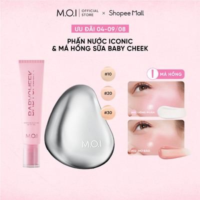 Bộ Đôi Phấn Nước M.O.I Iconic Perfection Cushion 12g và Má Hồng Sữa Ửng Hồng Tự Nhiên Baby Cheek Blush 14ml