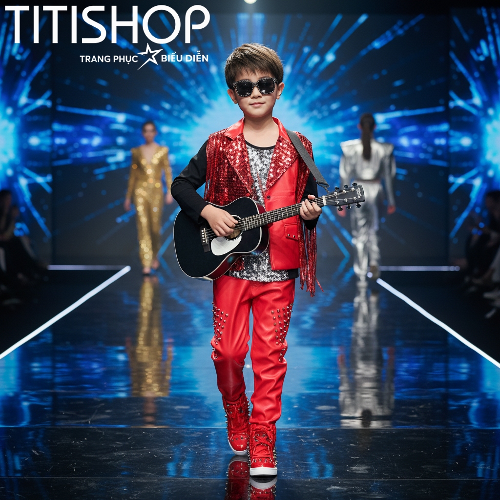 ( Đặt Nhanh )Trang Phục Biểu Diễn Bé Trai ,Calwalk bé trai , Trang Phục Bé Trai Hiphop ,Quần áo hiph