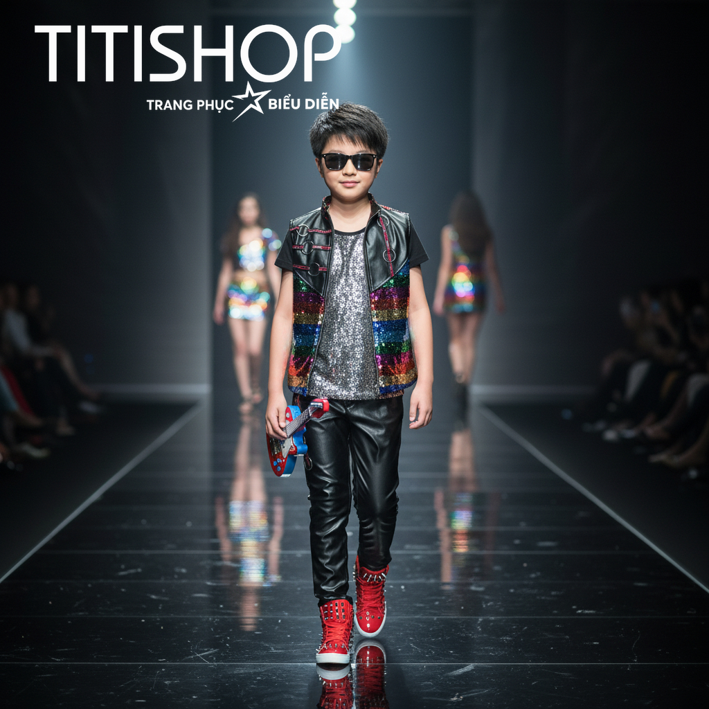 ( Đặt Nhanh )Trang Phục Biểu Diễn Bé Trai ,Calwalk bé trai , Trang Phục Bé Trai Hiphop ,Quần áo hiph