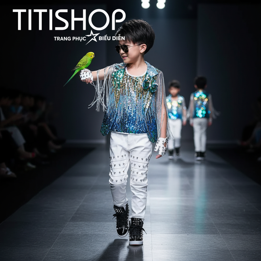 ( Đặt Nhanh )Trang Phục Biểu Diễn Bé Trai ,Calwalk bé trai , Trang Phục Bé Trai Hiphop ,Quần áo hiph