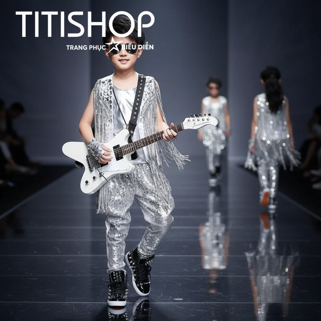 ( Đặt Nhanh )Trang Phục Biểu Diễn Bé Trai ,Calwalk bé trai , Trang Phục Bé Trai Hiphop ,Quần áo hiph